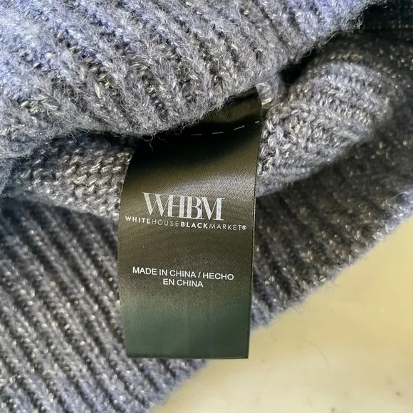 White House Black Market Sparkly Shimmer Zip Neck Dolman Sleeve Sweater - Picture 14 of 16